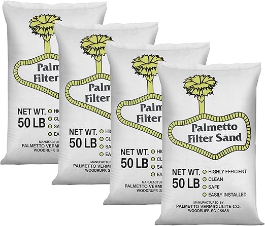 Palmetto 4 Pack Pool Filter Sand for Residential and Commercial Pumps, 50 lbs