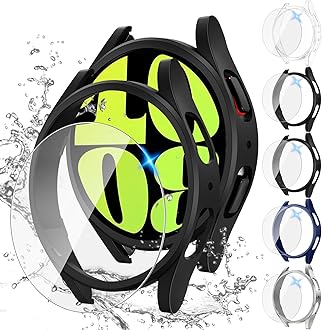 Tensea - Samsung Galaxy Watch 6 40mm Screen Protector Case Hard PC Accessories HD Anti-fog Tempered Glass Protective Film Case Set Case Cover for Samsung Galaxy Watch 6 40mm