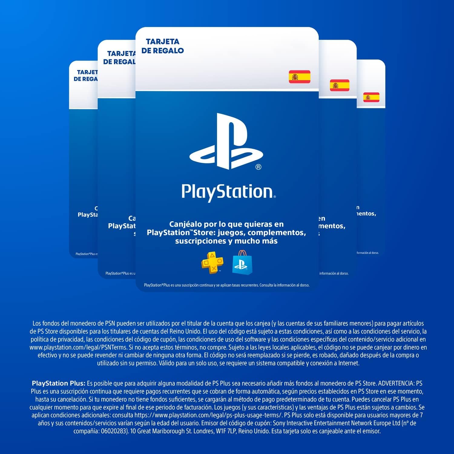 Playstation Sony 5 - Mando inalámbrico DualSense + 10 Store Tarjeta Regalo | PSN Cuenta española [Código por correo]