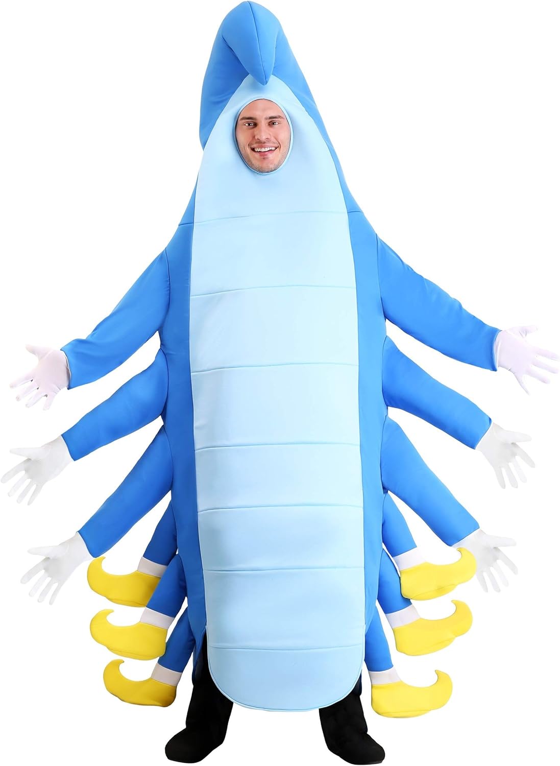 Caterpillar Costume for Adults, Bug Costume, Blue Jumpsuit, Insect Outfit Dress-Up for Halloween