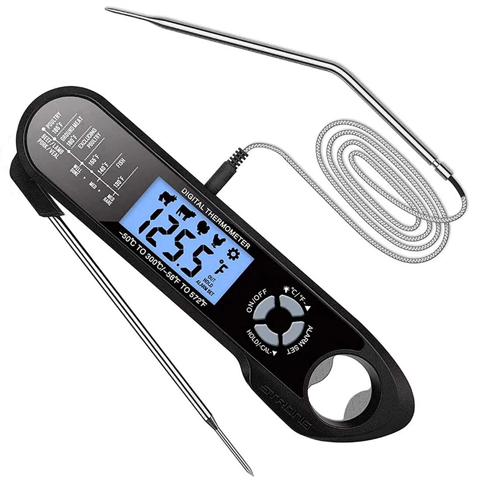 Thermomètre à viande XMING sonde pliable et thermomètre alimentaire numérique de cuisine