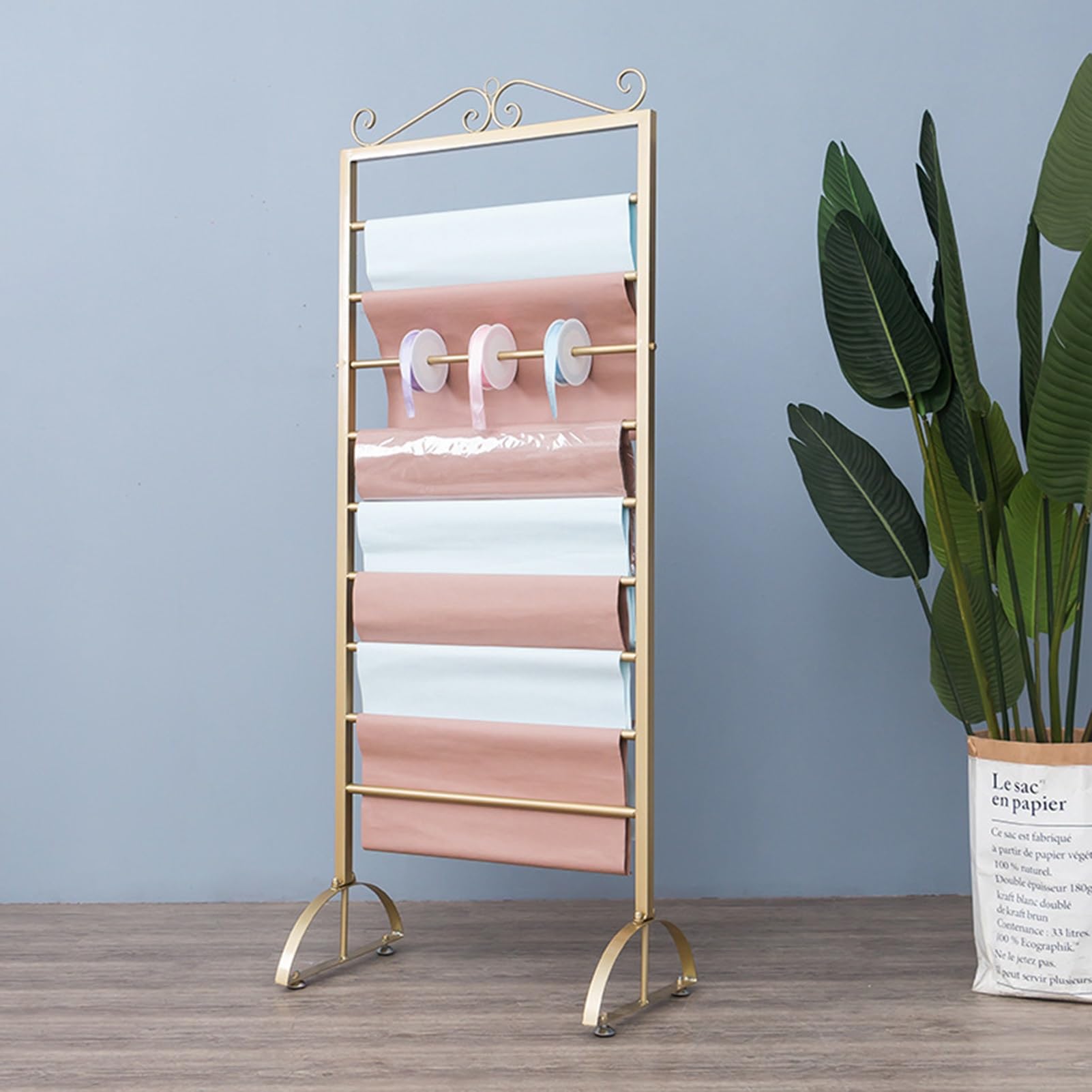 FGXHHS Movable Clothing Rack - Free Standing Closet Organizer for Scarves, Hijabs, and Suit Pants, Floor-Standing Display Stand