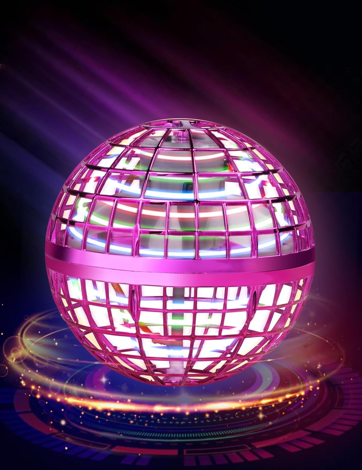 Galaxy Ball, Upgraded 2024 Hand-Controlled Flying Orb Toy for Kids - Fly Fidget Spinner, Cosmic Globe 360 Rotating Spinning Hover Ball Indoor Outdoor Mini (Purple)