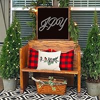 Vista 6 de RABUSOFA Fundas de almohada de Navidad de 20 x 20 pulgadas, decoración de invierno de pájaros, fundas de almohada de Navidad, decoración de pájaros