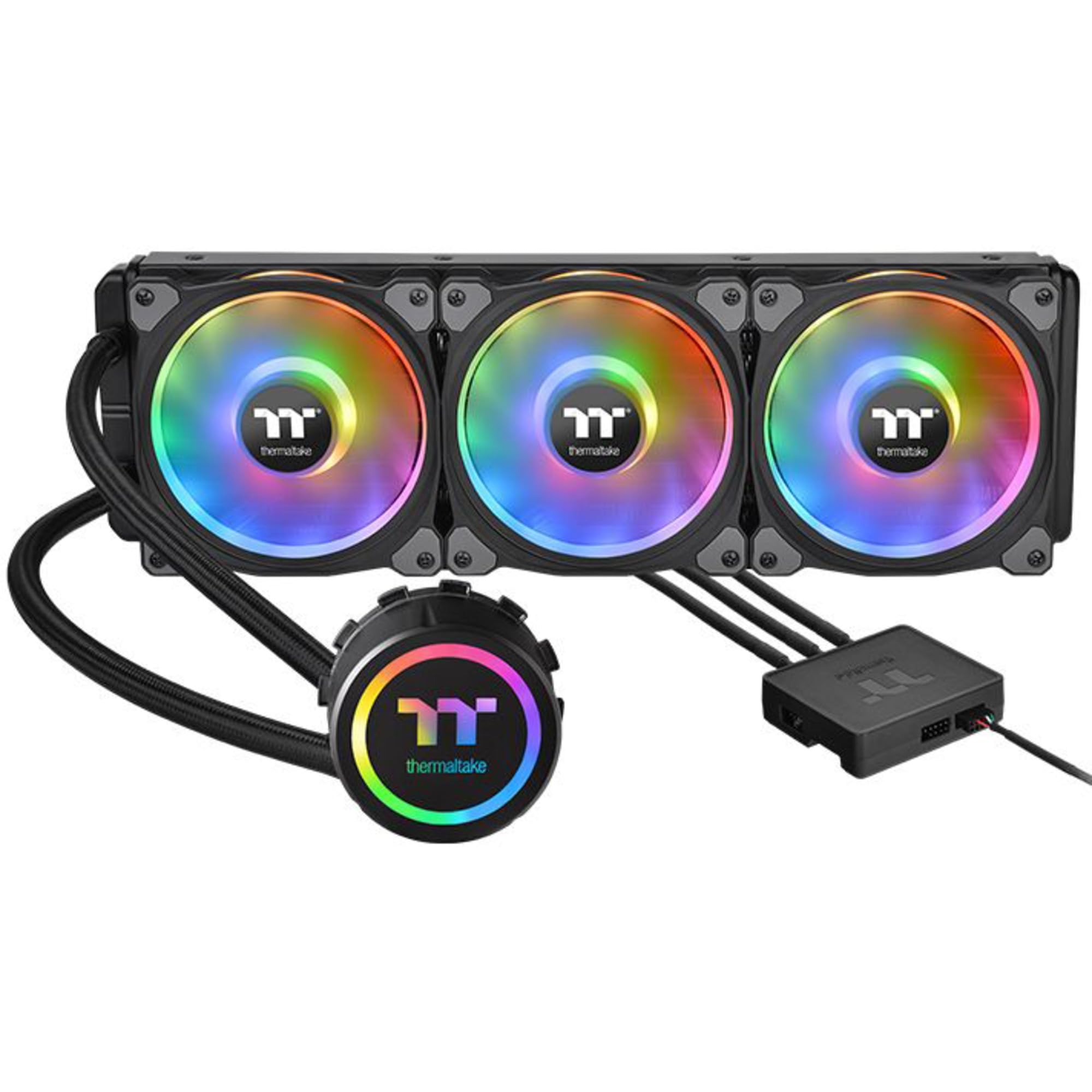Thermaltake Cl-W256-Pl12Sw-A Floe Dx RGB 360 Tt Premium Edition, Software Controlled 360mm Liquid Cooler Designed For Amd And Intel Motherboards Black