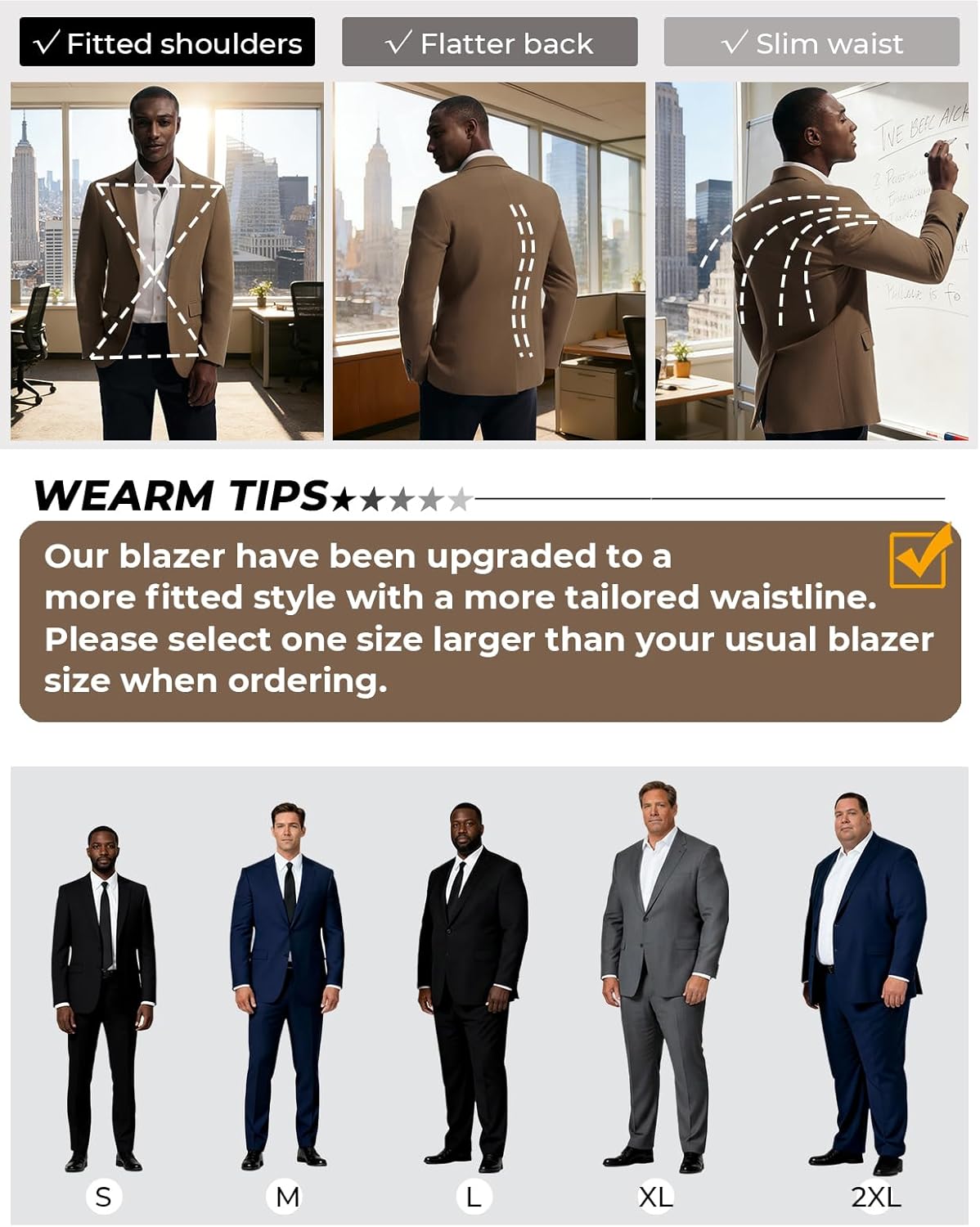 PJ PAUL JONES Mens Blazer Casual Sport Coats Two Buttons Slim Fit Sport Suit Jackets - Image 6