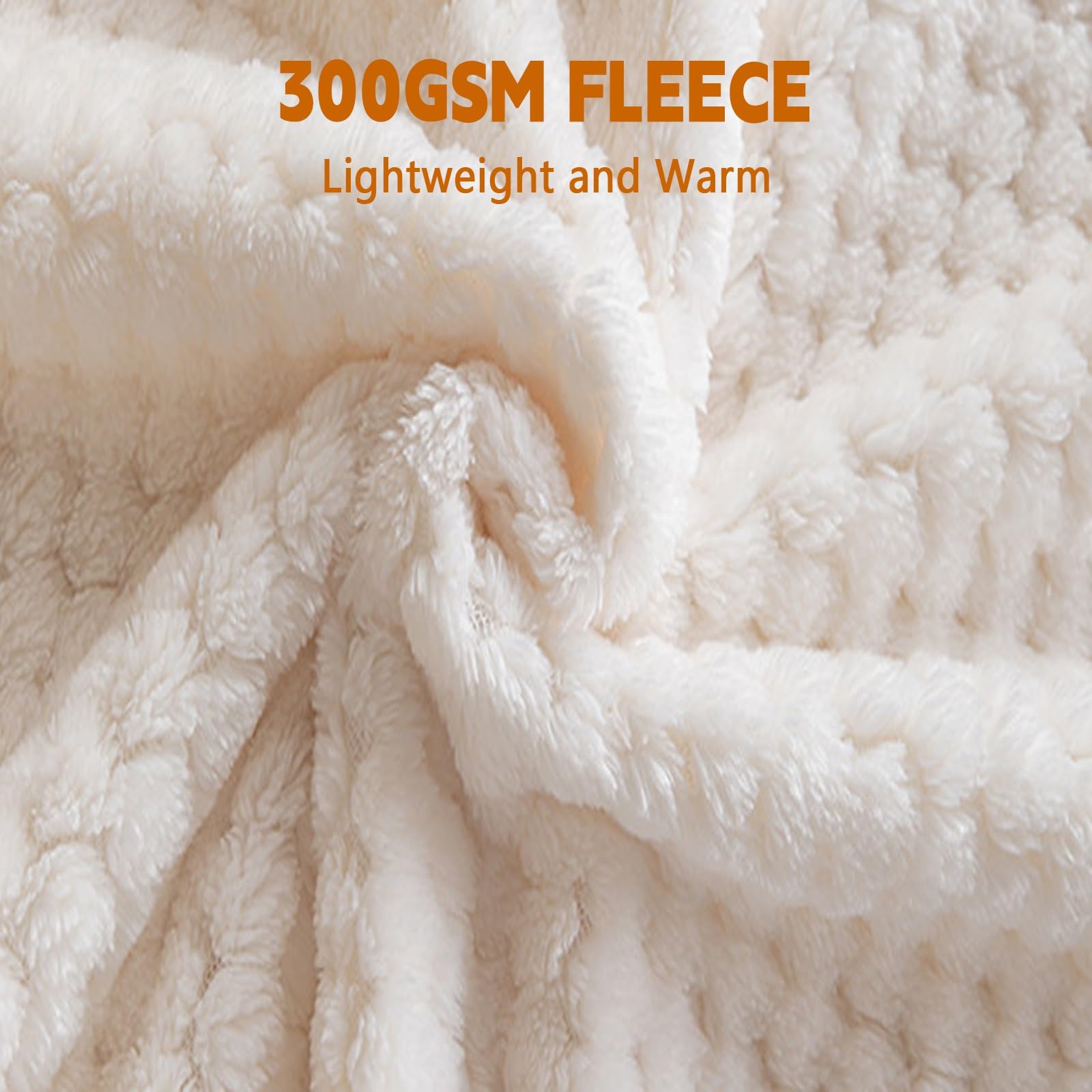LONGCAO Coperta Vellutata in Pile 70 x 300 cm Coperta Soffice e Morbida per Divano e Letto - Calda, Leggera e Reversibile Plaid Matrimoniale in Pile per Plaid Divano, Copriletto, bianco