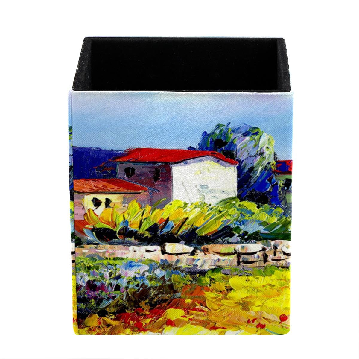 HEOEH 3 Pen Holder Pen Pot, Square Pencil Cup for Desk