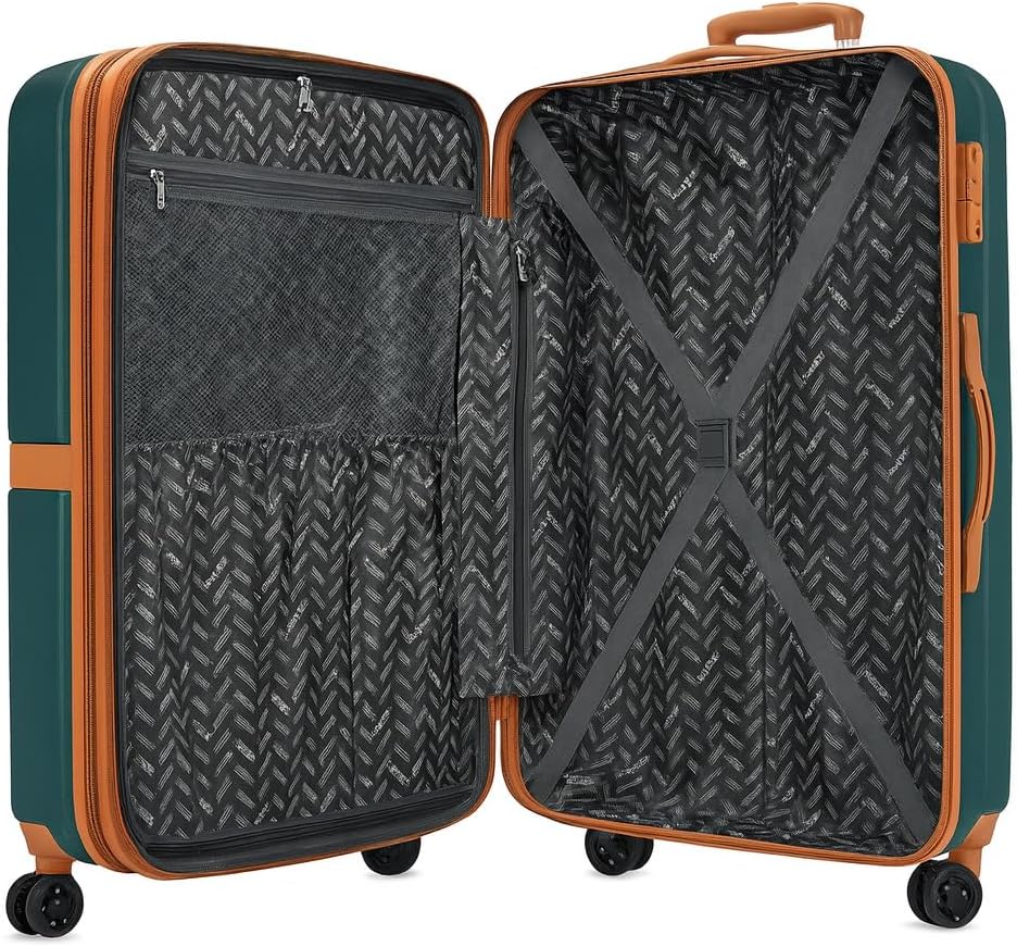World Traveler Garland Lightweight Hardside 28-Inch Expandable Spinner Luggage with TSA Lock - Green