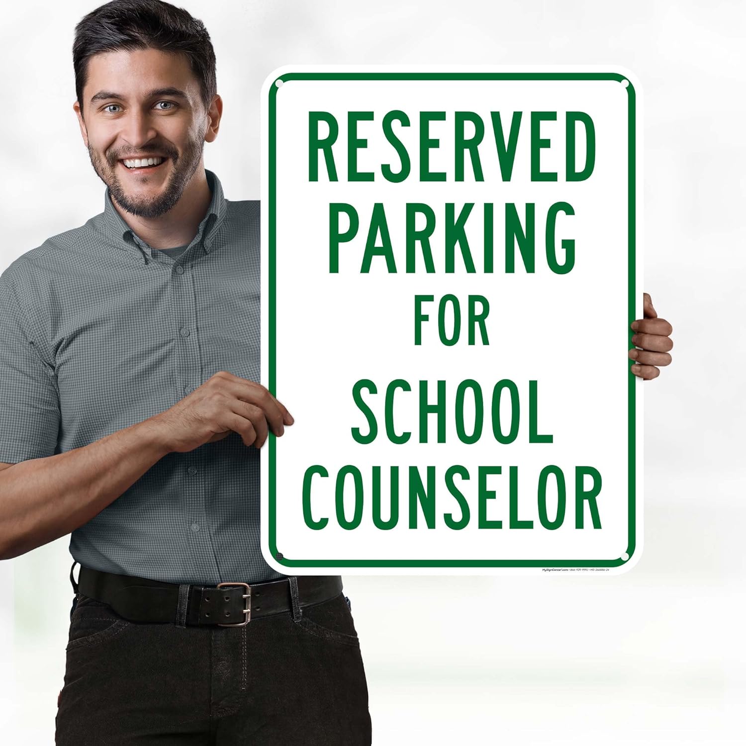 Reserved Parking For School Counselor Sign, 18x24 Inches, 55 mil thick HDPS (high density polystyrene), Made in USA by My Sign Center