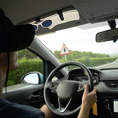 Miniatura 5 de Tallew 4 piezas de clip para visera de automóvil con almohadilla antideslizante de silicona, soporte para lentes de sol para vehículos, clip para