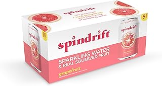 Spindrift Grapefruit Sparkling Water, 12 Fl Oz (Pack of 8)