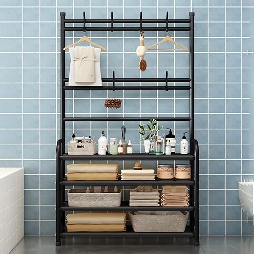 Miniatura 10 de Zapatero independiente con 8 ganchos para entrada, dormitorio, armario, 4 niveles, color negro Negro -,Blanco,https://www.amazon.com/dp/undefined