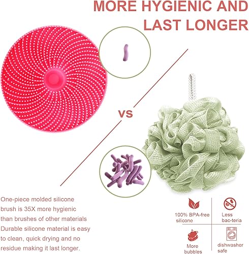 Miniatura 4 de INNERNEED Cepillo de ducha exfoliante y masajista de silicona más higiénico, herramienta de baño, para todo tipo de piel, espuma bien, vida útil más