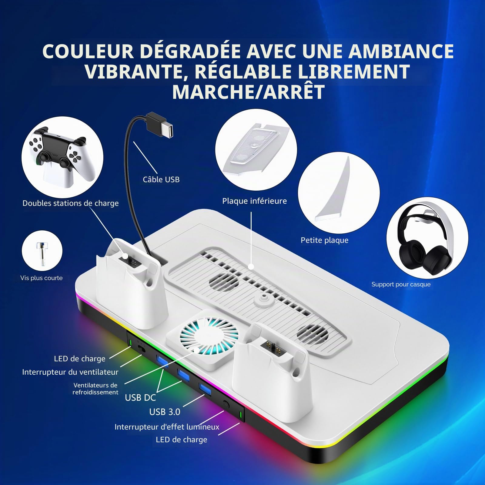 Station de Refroidissement pour Ventilateur PS5 Pro (PS5 Fan station2)