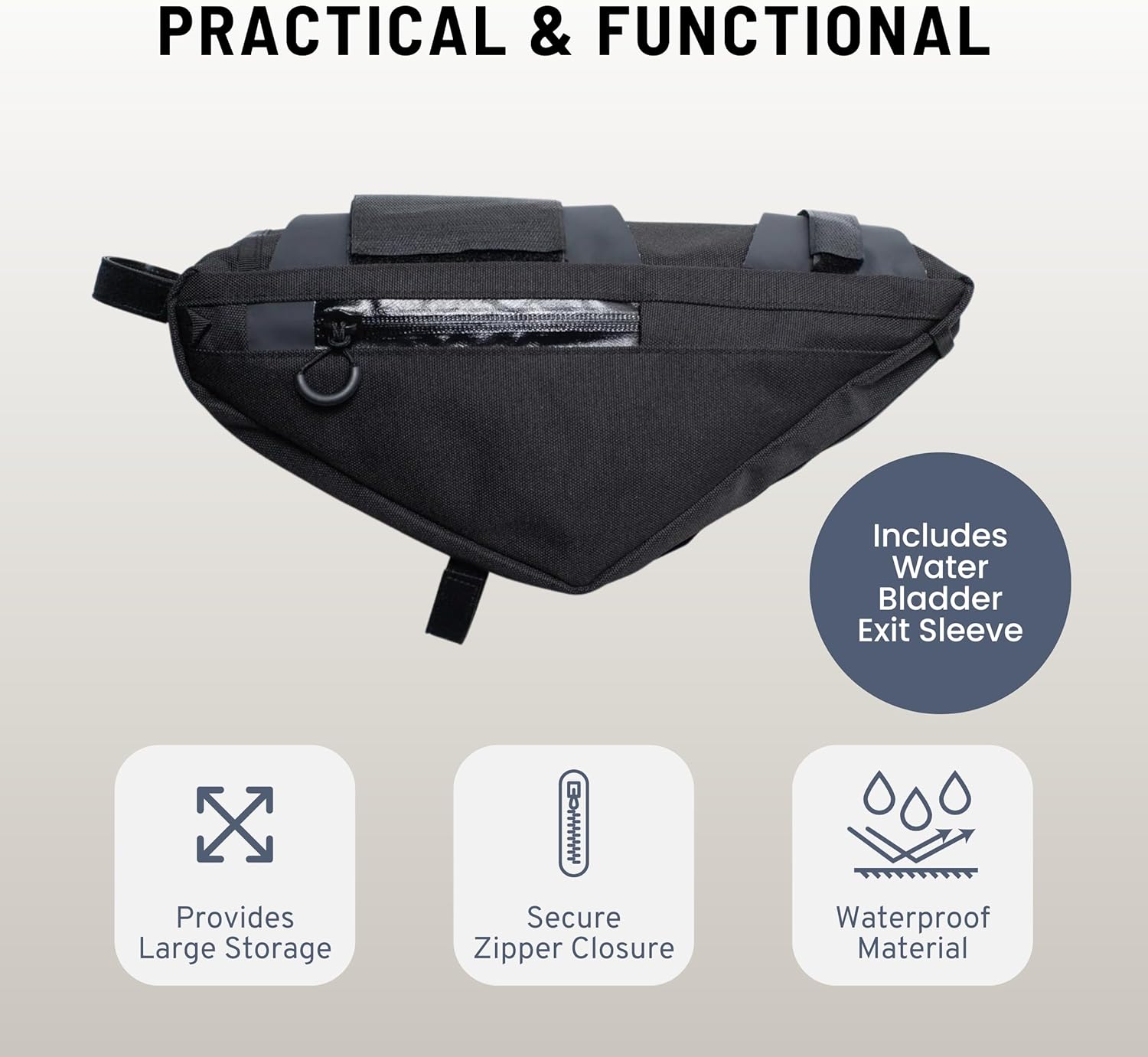 State Bicycle Co. Bicycle Frame Pouch Bag. 2.5L Big Storage, Bike Triangle Wedge Framebag For Mountain Bikes, Road Bikes, City Bicycles. Black