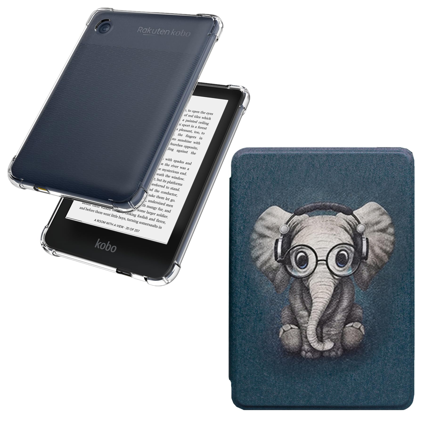 GUKSRASOSlimshell Case for Kobo Clara 2E, 6 inch 2022 Released, Lightweight Cover with Auto Sleep/Wake (Comes with a Slim Clear Cover)