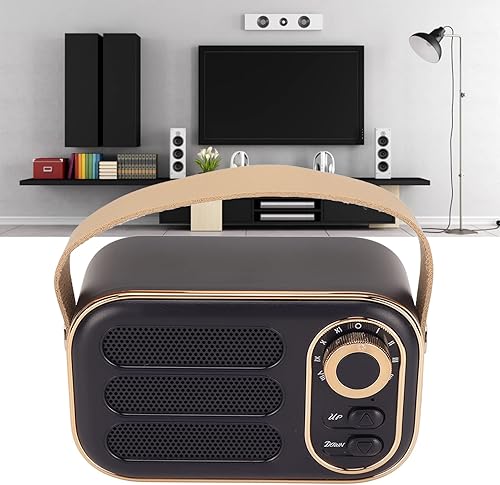Miniatura 4 de Retro Bluetooth Speaker with HiFi Stereo Sound, Portable Wireless BT 5.0 Speaker with USB TF Card Aux Input, 6 Hour Playtime (Black)