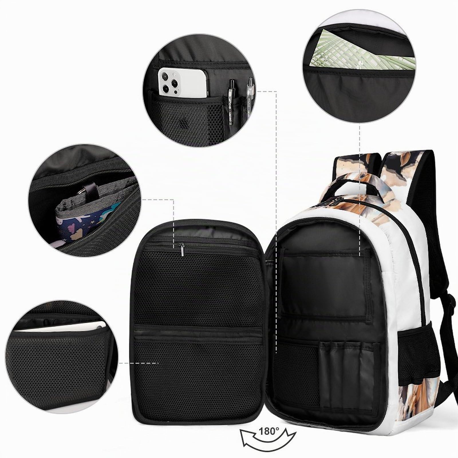 Caballo Mochila Para El Colegio Estudiantes Infantil Mochila Escolar Personalizada Para Estudiantes De Secundaria, Impermeable Y Resistente Al Desgaste.