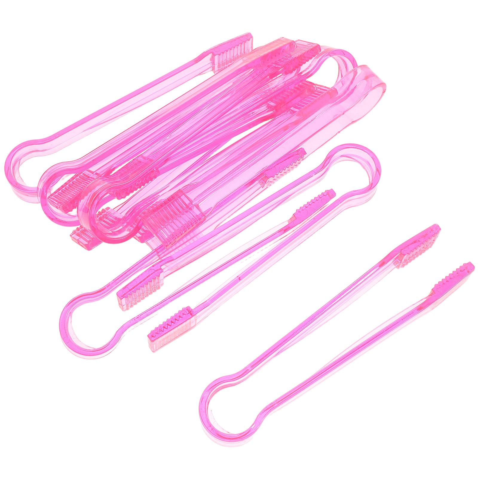 PRETYZOOM 15pcs Clear Buffet Tongs For Ice Snacks And Pastries Reusable Multi-functional Serving Tools Salad Serving Tongs For Home And Events