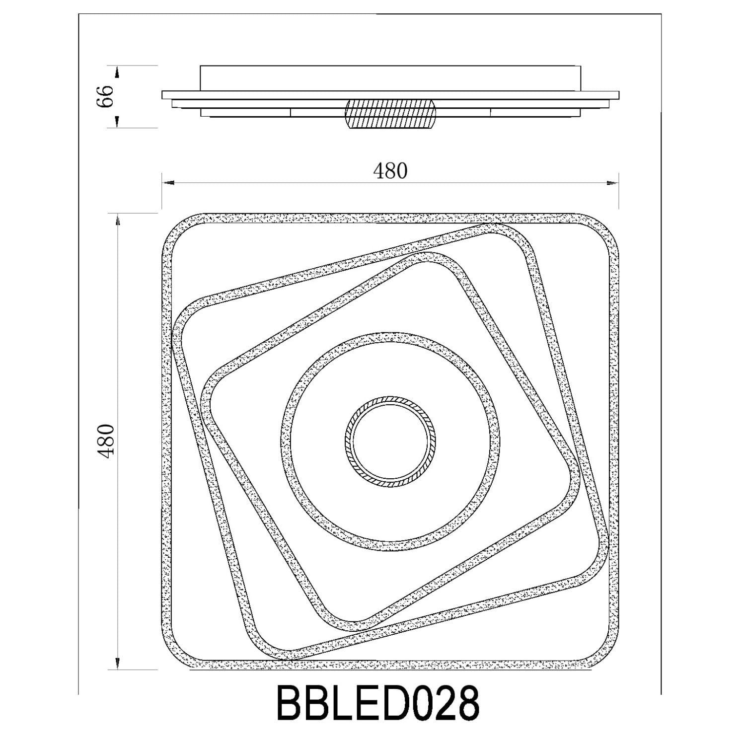 buybuy Lampadario LED 100W, Telecomando 2.4G, Luce Regolabile 6800lm BBLED028