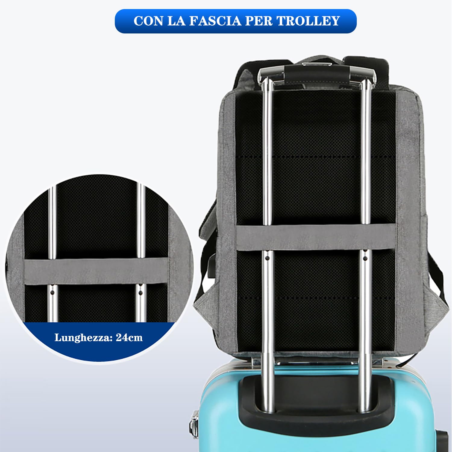 Zaino Porta PC Borsa per PC Portatile Custodia Computer Notebook Laptop con Attacco USB Scuola Lavoro Viaggio