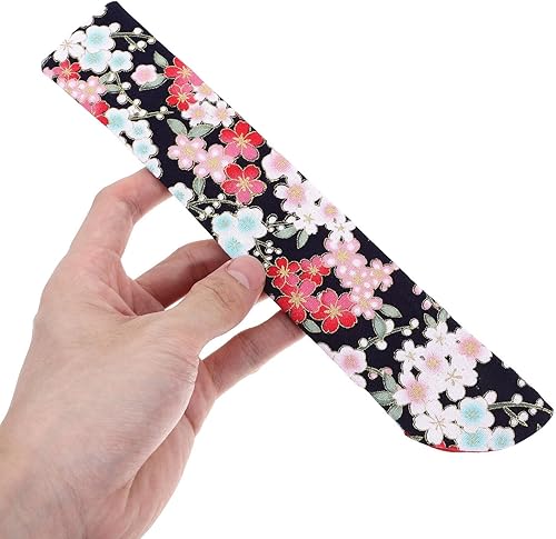 Miniatura 8 de VOSAREA Fundas para ventilador de mano, 4 piezas, funda plegable para ventilador de mano, diseño de flores de cerezo, bolsa protectora de ventilador
