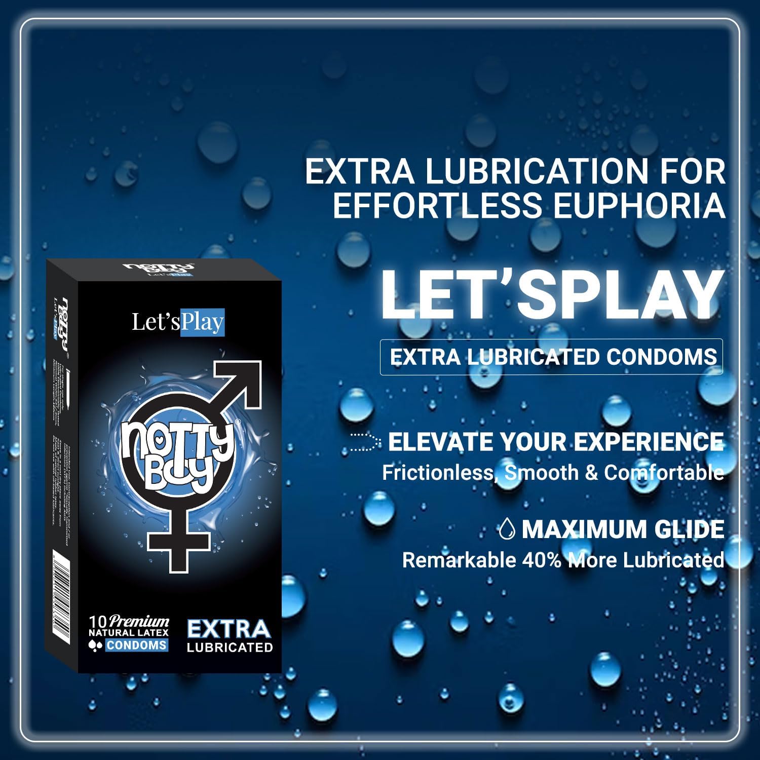 NottyBoy Lets Play Extra Lubricated Plain Condoms for Men - 30 Count | Sleek Texture | Over-Moistened | Super-Smooth | Natural Rubber Latex | Reducing Friction | Vegan