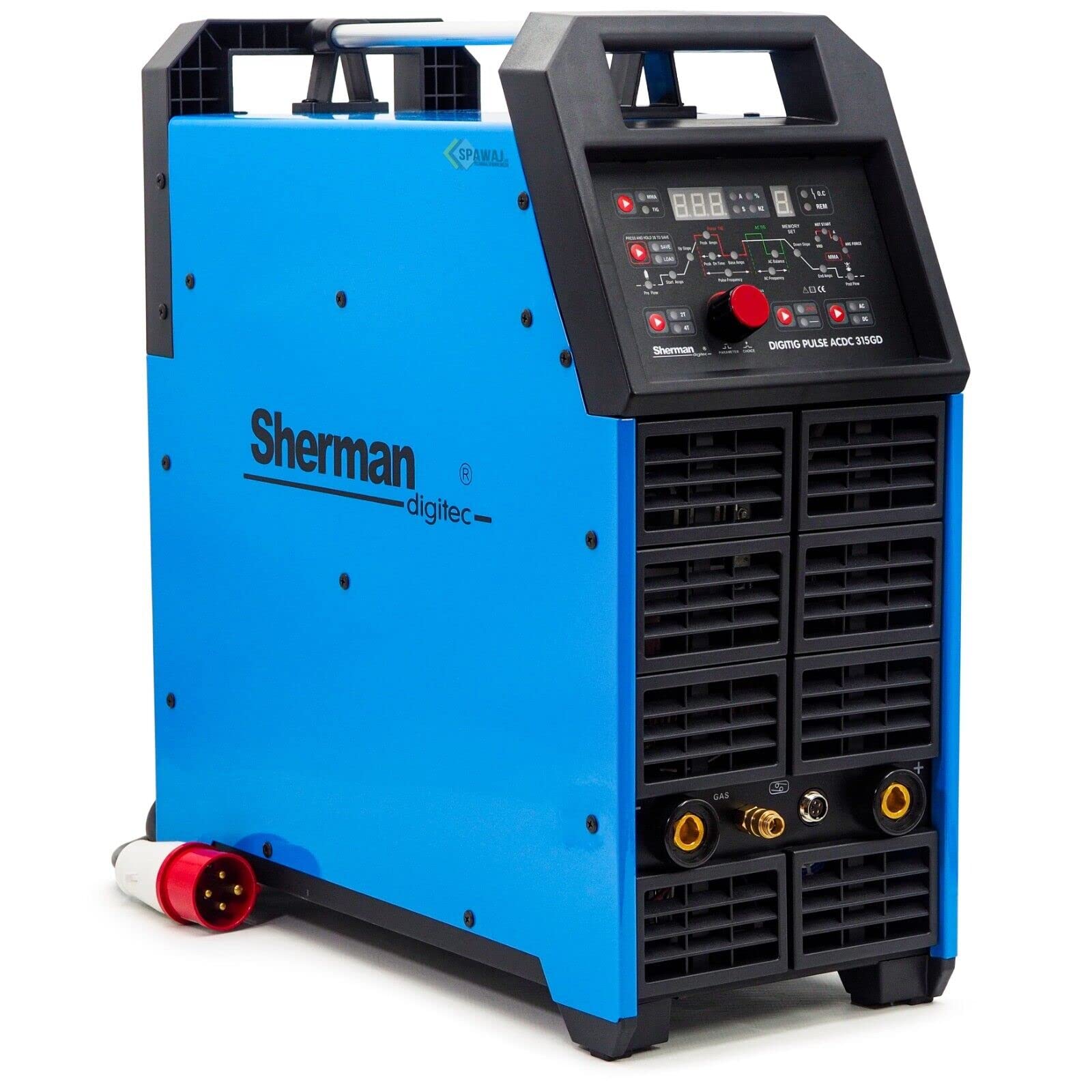 Sherman - Saldatrice DIGITIG 315GD Pulse CA/CC TIG, Pulse CA/CC, 315 Amp, in alluminio e acciaio inox, blu