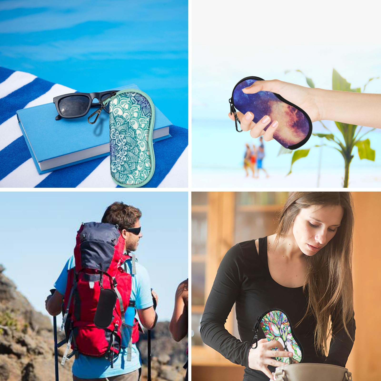 FINTIE Etui na okulary Kobiety Glasses Case With Carabiner