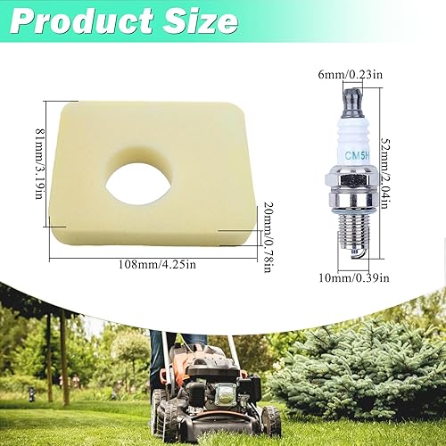 Miniatura 3 de 595660 - Cubierta para filtro de aire + filtro de espuma de filtro de aire 799579 + bombilla de imprimación 594281 para Brriggs & Sttratton