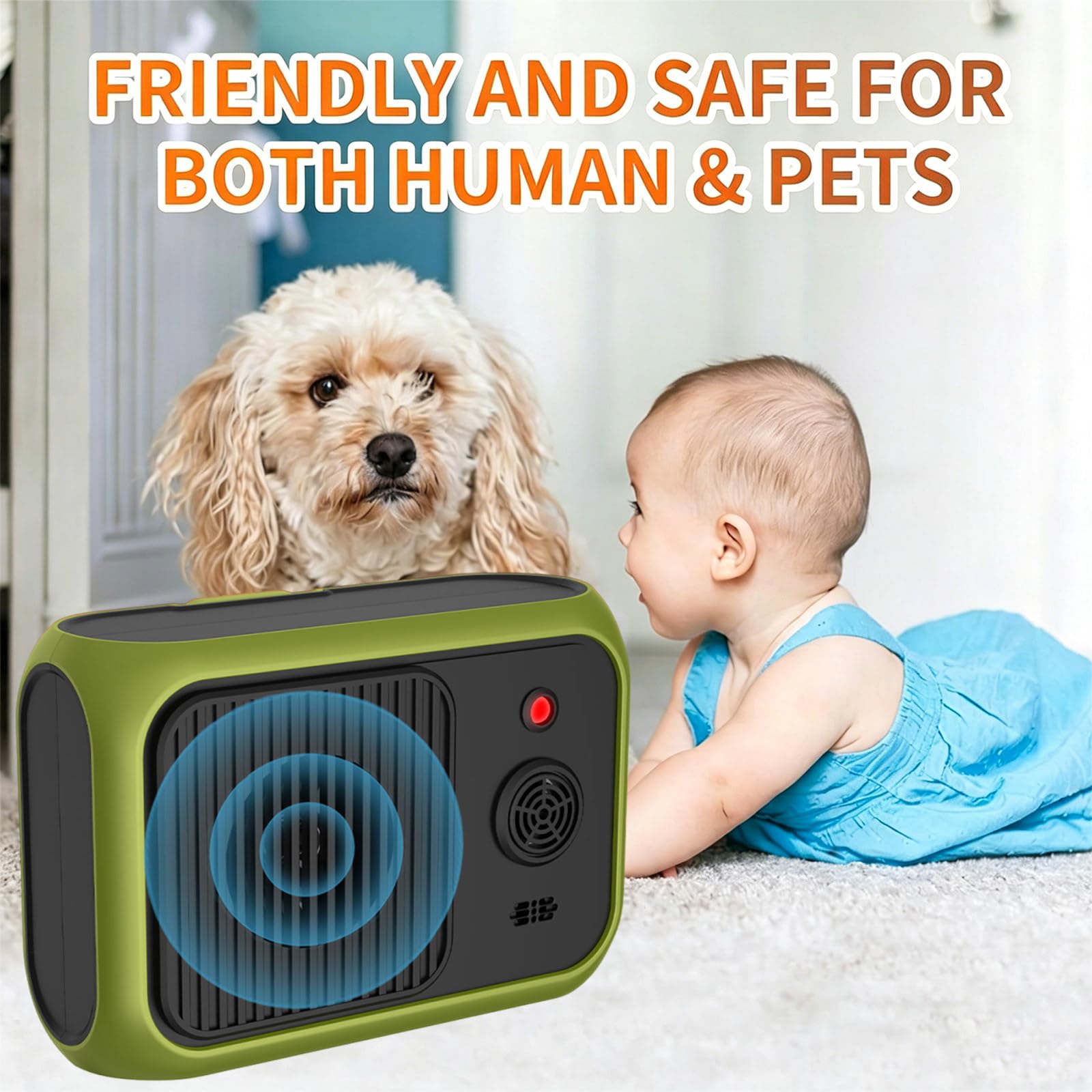 Billg Anti Aboiement Chien, 3 Réglable Fréquence Ultrasons Dispositifs Anti-aboiements, 50 Pieds Rechargeable Dispositif Dissuasion, Sifflet Ultrasonique pour Chiens intérieurs et Extérieurs