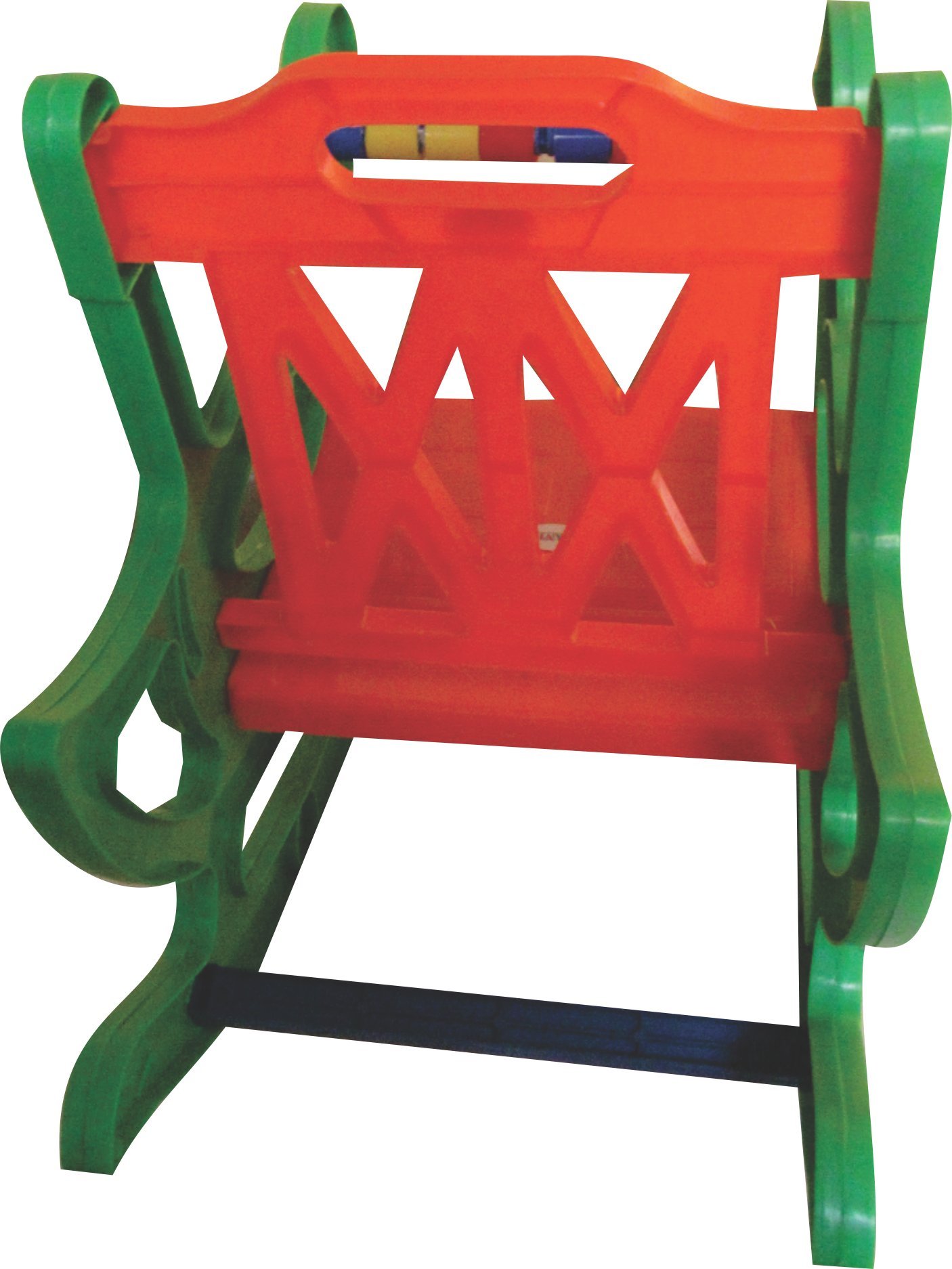 Pihu Enterprises Baby Kids Multicolour Rocking Chair 2 In 1-Orange & Green 2