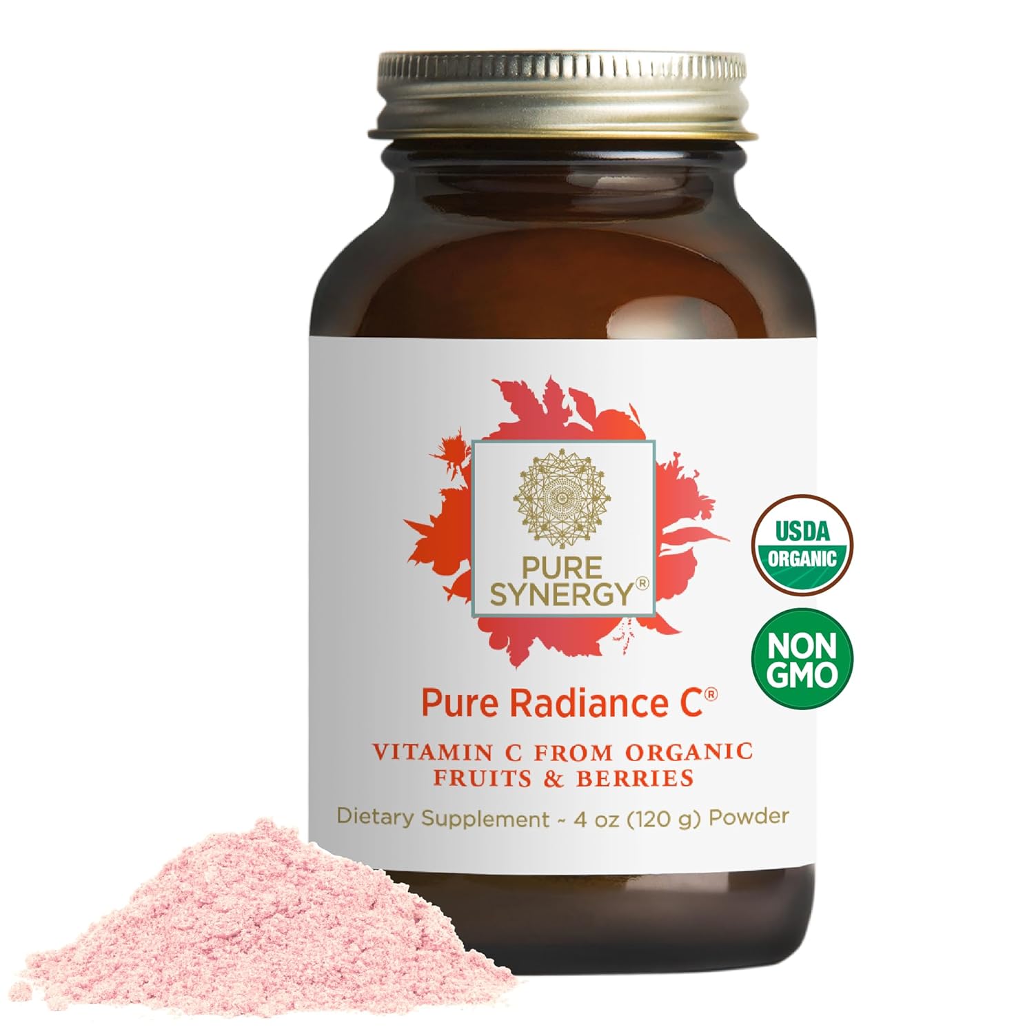 Pure Synergy Pure Radiance C | Pó Orgânico de Vitamina C | Suplemento Natural 100% com Extrato de Camu Camu para Suporte Imunológico e de Colágeno (113 g)