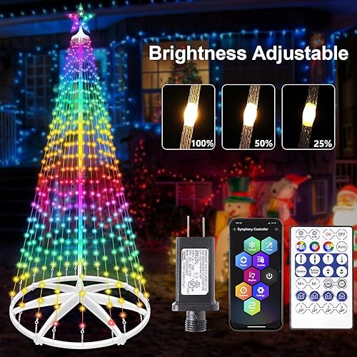 Miniatura 5 de 9.5 pies 510 luces LED inteligentes de árbol de Navidad, árbol artificial iluminado con estrella superior, sincronización de música con control