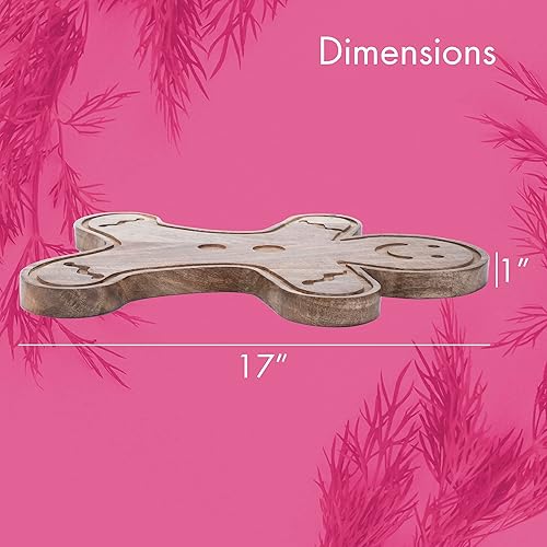 Miniatura 2 de Tabla de cortar de queso navideño de madera de mango marrón natural, 16.5 x 13.25 pulgadas