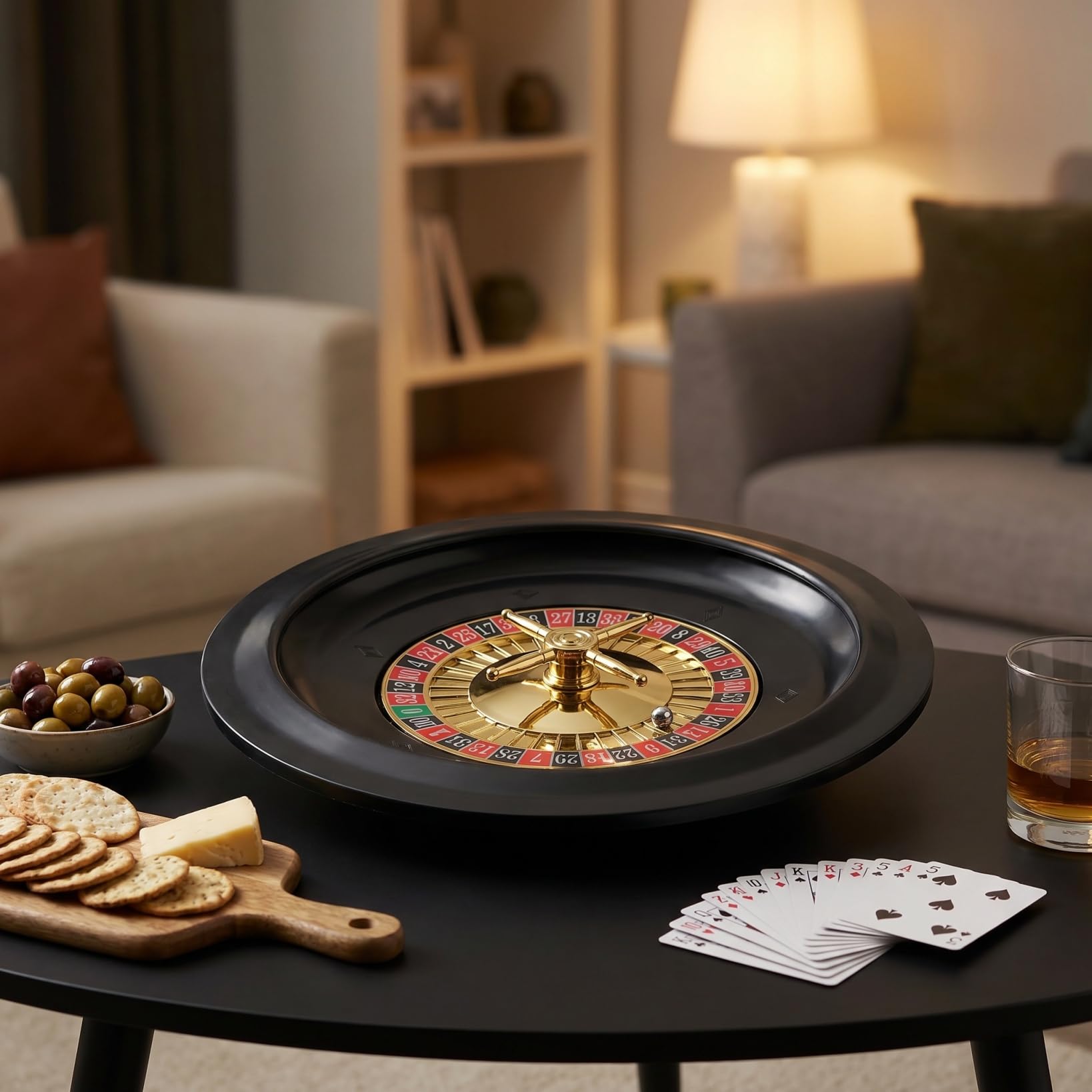Toyvian Roulette Russe Jeu De Poker Roue Rotative Compacte 10 Pouces Accessoire De Table Léger pour Soirées Entre Amis Et Bars