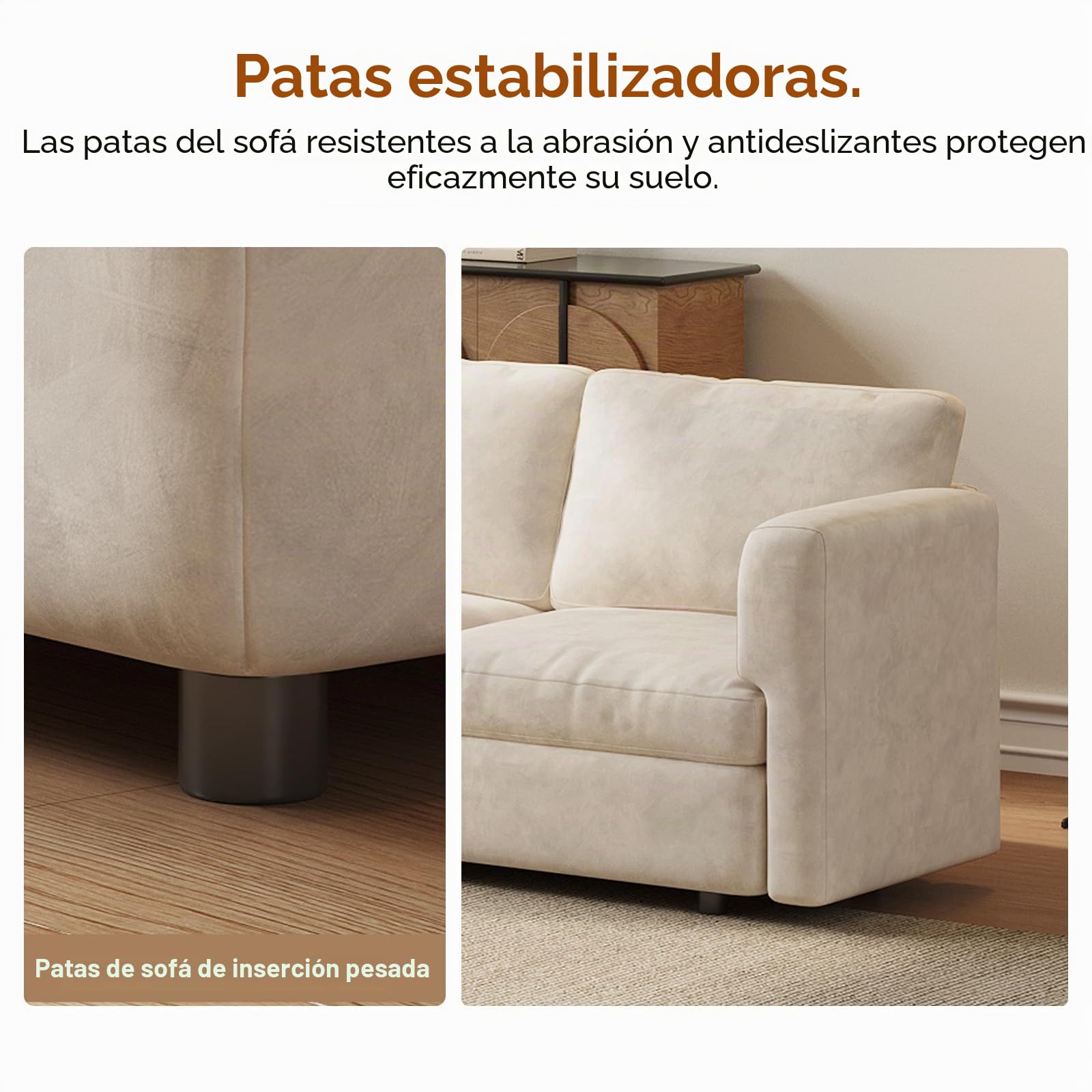 Guyii Conjunto de sofá de esquina de tela, sofá moderno con otomana, sofá tapizado cómodo para sala de estar, diseño minimalista (7 plazas con 1 otomana)