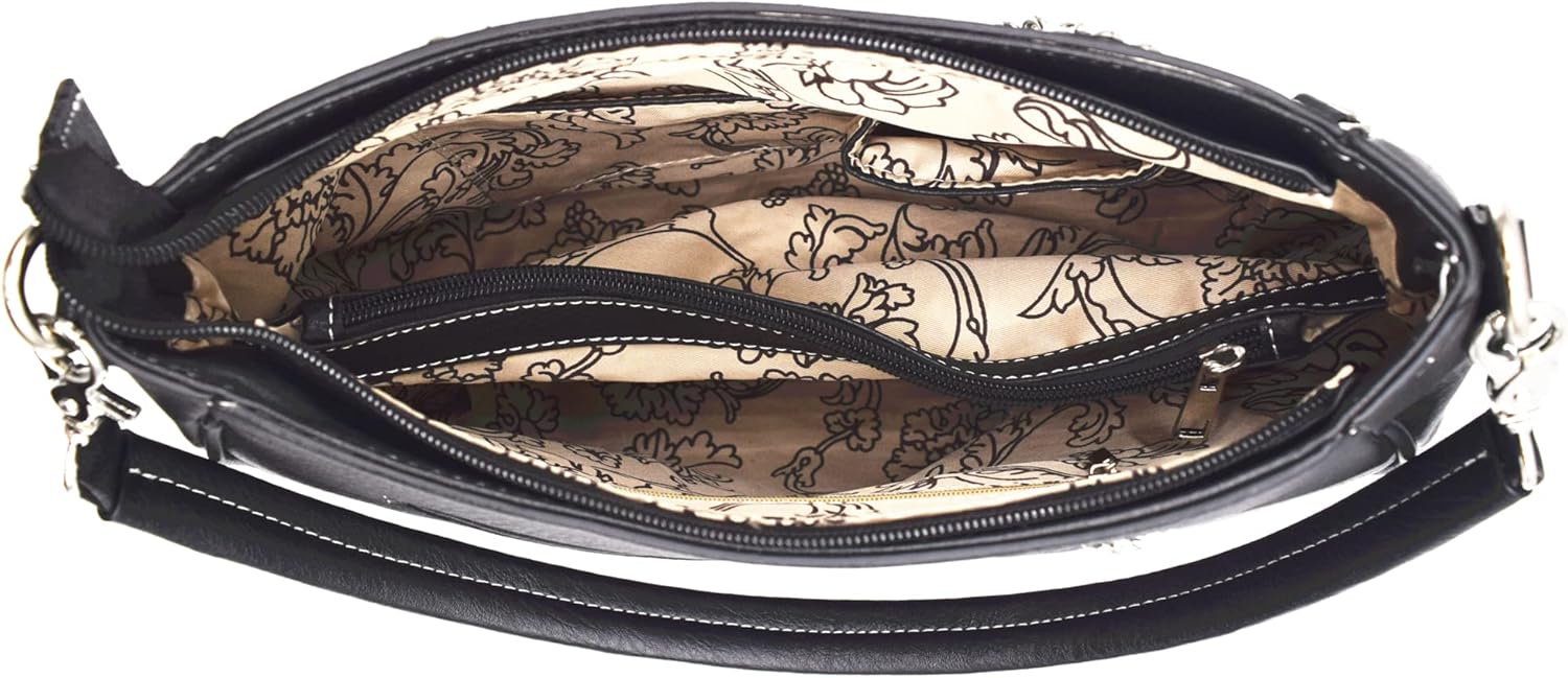 Punk Gothic Rock Metallic Skull Chain Purse Skeleton Leather Shoulder Bag Crossbody Bag Satchel Women Handbag Wallet Set - Image 4