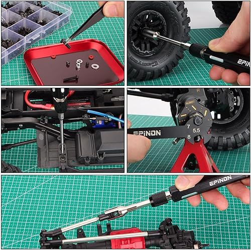 Miniatura 7 de EPINON Juego de herramientas de reparación de soporte de trabajo de reparación de automóvil a control remoto, rotación de 360 grados y 520 piezas de
