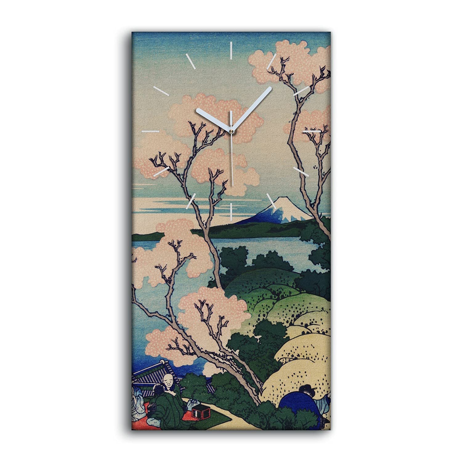 Horloge sur toile zen Asian City pour chambre adulte sans tic tac