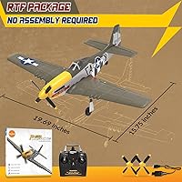 Vista 7 de LEAMBE Avión RC Brushless de 4 Canales P51D Mustang 500mm Avión de Control Remoto de Combate RTF con Giroscopio de 6 Ejes, 3 Modos y Acrobacias