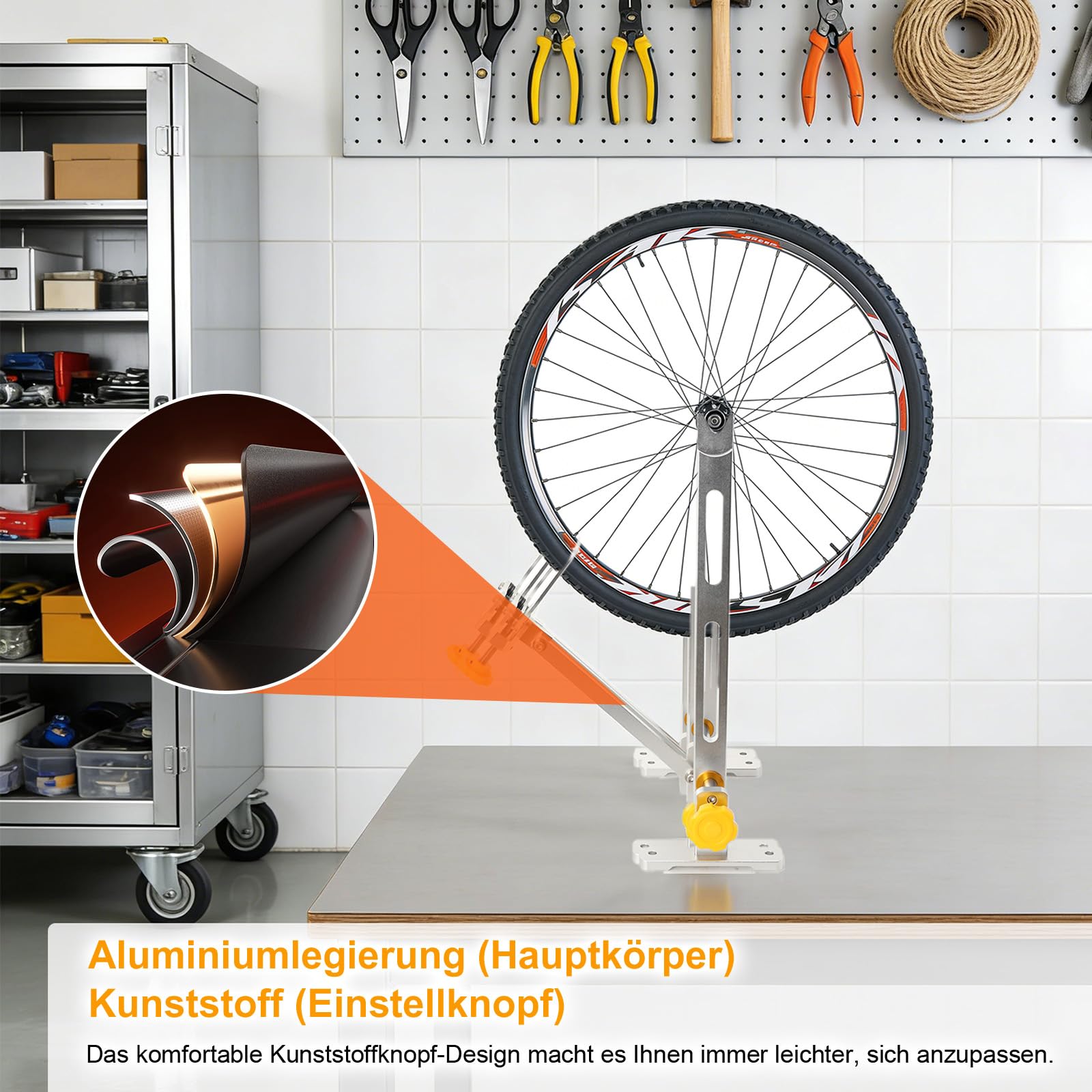 LALABU Fahrrad Zentrierständer, Zentralständer Fahrrad Einstellbare 10-29 zoll Durchmesser, Montageständer Geeignet für Mountainbikes, Fahrräder, Rennräder,Radbreite aufnehmen: 46-195mm