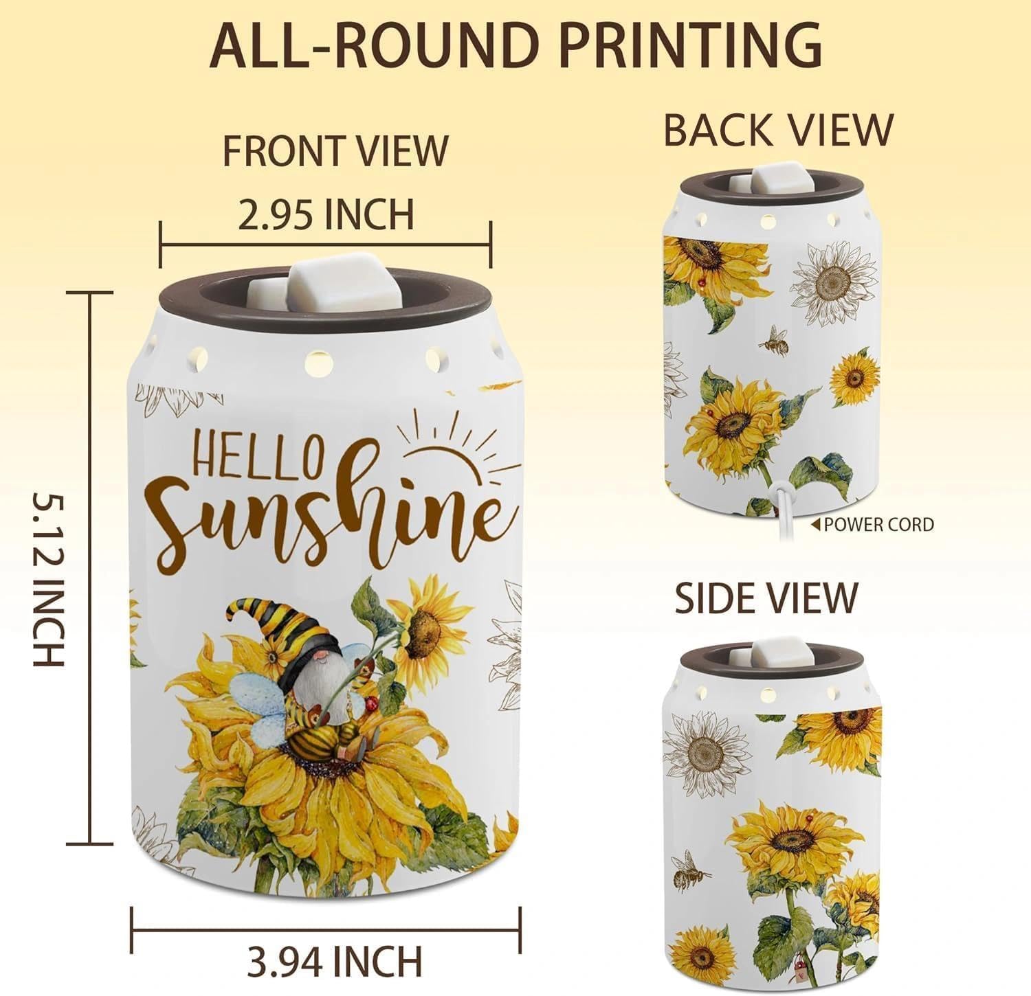 pinata Sunflower Spring Wax Melt Warmer, Rustic Farmhouse Sunflower Spring Decor, Housewarming Gifts for Women, Electric Gnome Wax Warmer for Kitchen Bathroom Home