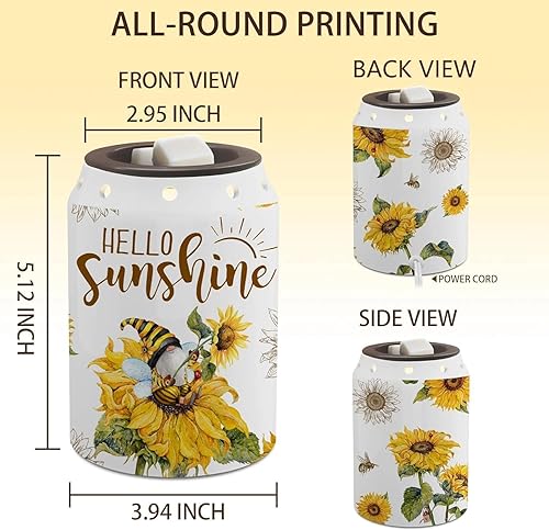 Miniatura 8 de pinata Calentador de cera de verano de girasol, decoración rústica de verano de girasol, regalos de girasol para mujeres, calentador eléctrico de