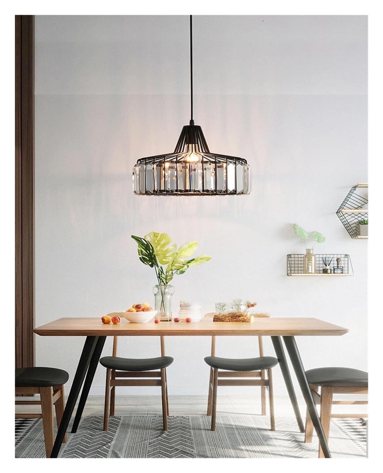 ZTCHSENZT Crystal Chandelier Modern Creative E27 Black/Gold Small Pendent Lamp is Suitable for Bedside Dining Room Lighting ?,Black-32CM