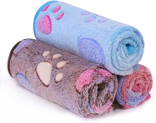 Miniatura 7 de LeapSheep Mantas para mascotas para perros y gatos, paquete de 3 mantas con patrón de corazón súper suaves y esponjosas para perros pequeños,