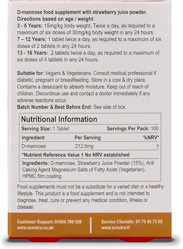 Miniatura 3 de Waterfall D-Mannose Children Melt in the Mouth Tablets con un toque de fresa. Adecuado para niños y niñas, 3 años + | 100 unidades