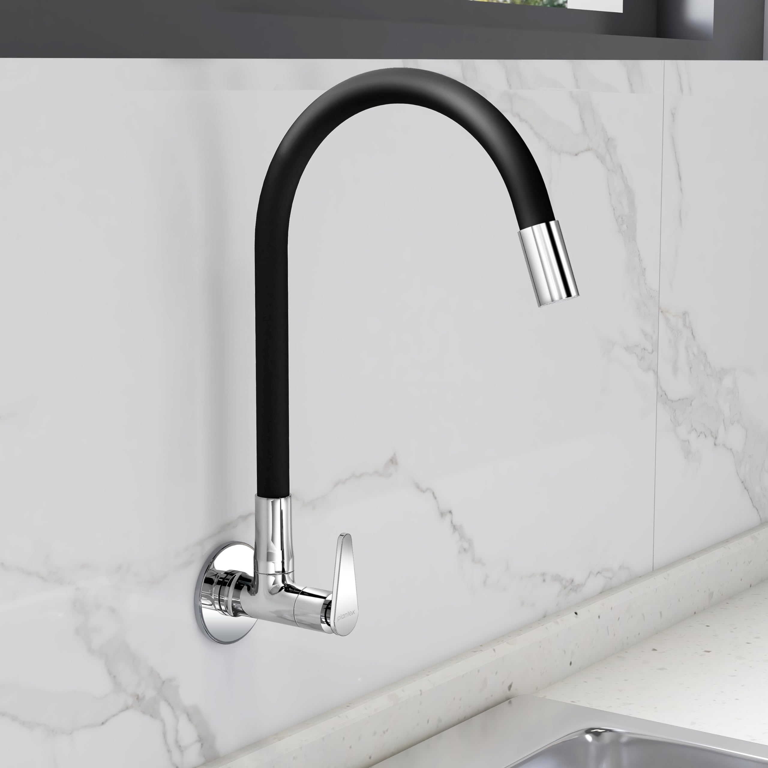 Plantex Pure Brass Flexible Kitchen Sink Tap with Silicone Swivel Spout/Wall Mounted Kitchen Tap with Teflon Tape & Wall Flange-(LEA-710B) (B0D4DP9VWV) Amazon Price History, Amazon Price Tracker