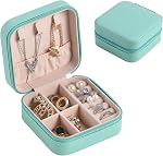 SYCARON Petite boîte à bijoux, organisateur de bijoux de voyage tendance Mini Bijoux Case Storage pour femmes Cadeaux d'anniversaire Boucles d'oreilles Bracelets Collier Accessoires, Rose